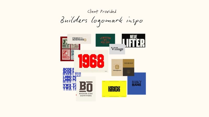Logomark inspiration and reference collage