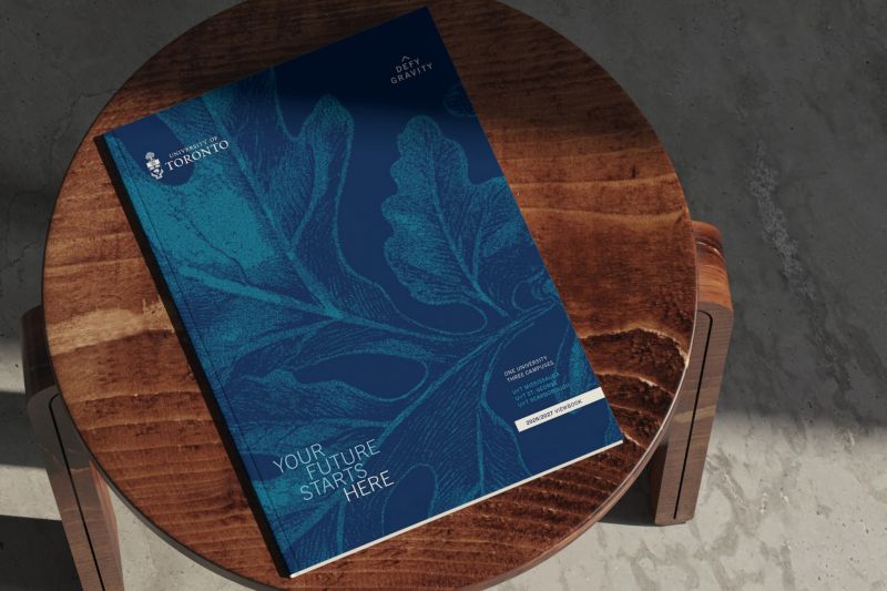 University of Toronto undergraduate viewbook cover on a wooden table